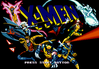 X-Men title screen for Sega Genesis